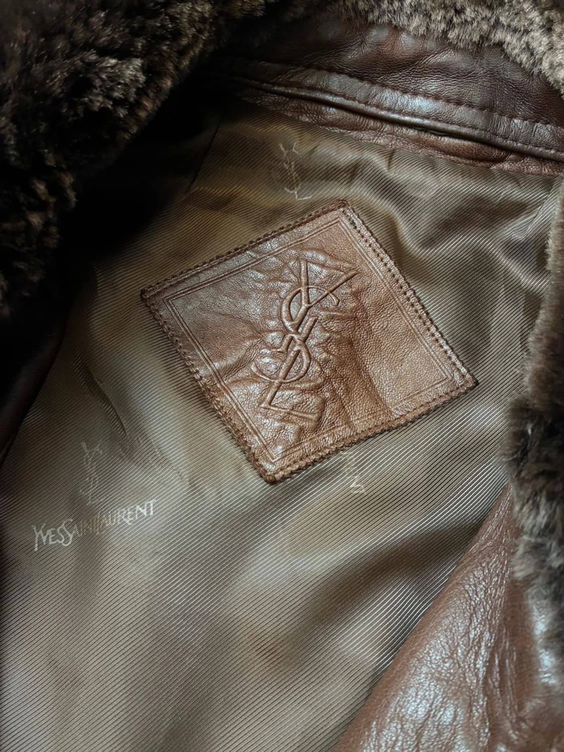 입생로랑 YSL 90s 양가죽 브라운 무스탕 자켓 PN4705 상품이미지6