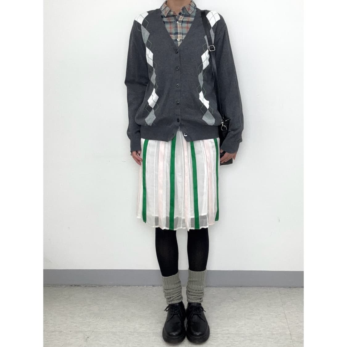 빈티지 아가일 가디건 상품이미지2