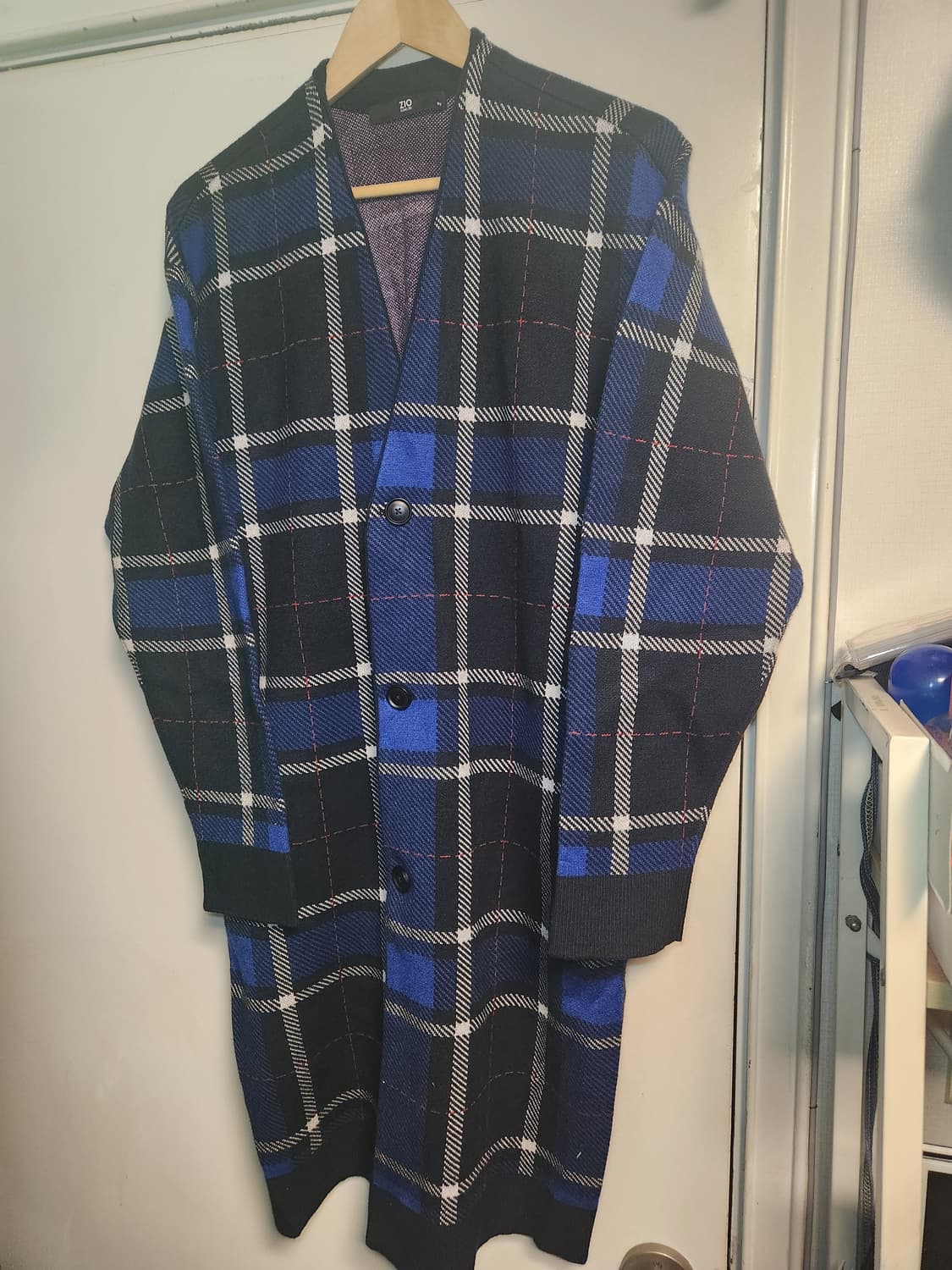 지오송지오 체크 롱가디건 95 상품이미지1