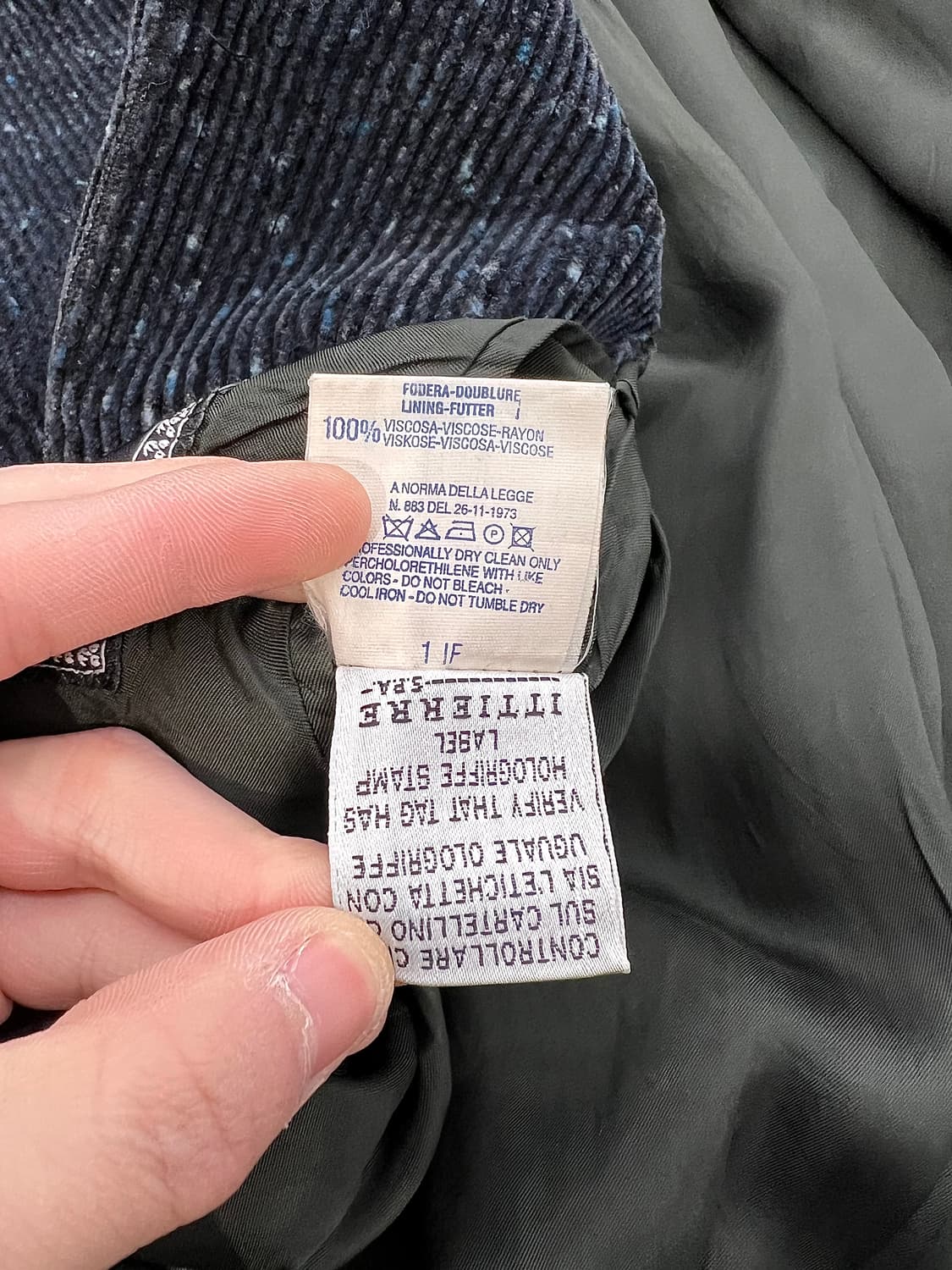 베르사체 진스 꾸뛰르 코듀로이 골덴 헤링본 부클레 3b 블레이저 자켓 상품이미지9