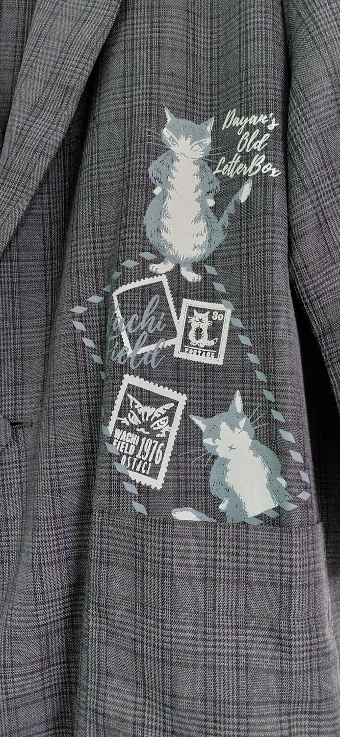 [희귀/오버핏] WACHIFIELD 다얀 자수 체크 오버사이즈 롱코트 상품이미지4