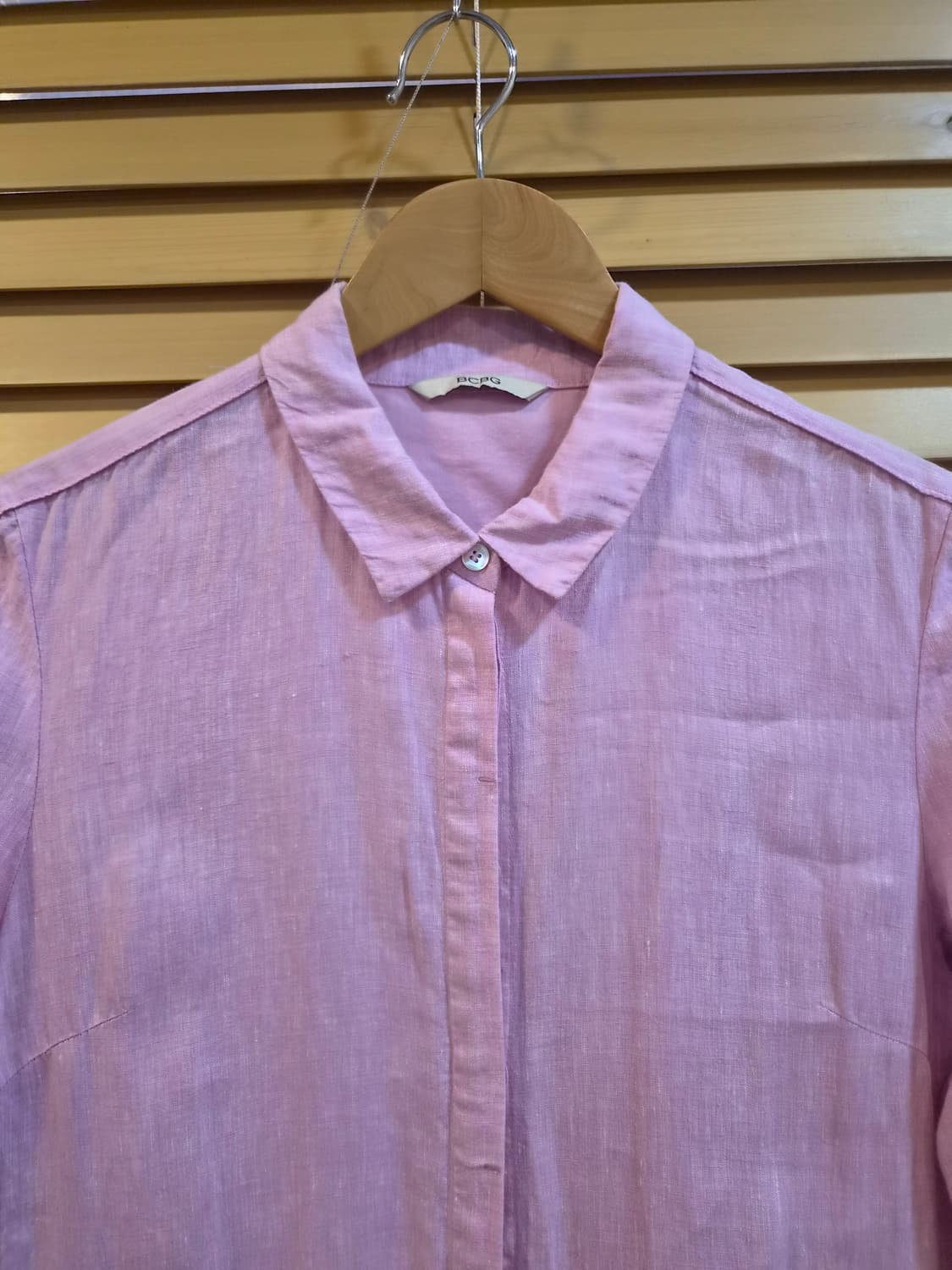 BCBG 여성 핑크린넨롱셔츠 85-94-155사이즈 상품이미지1