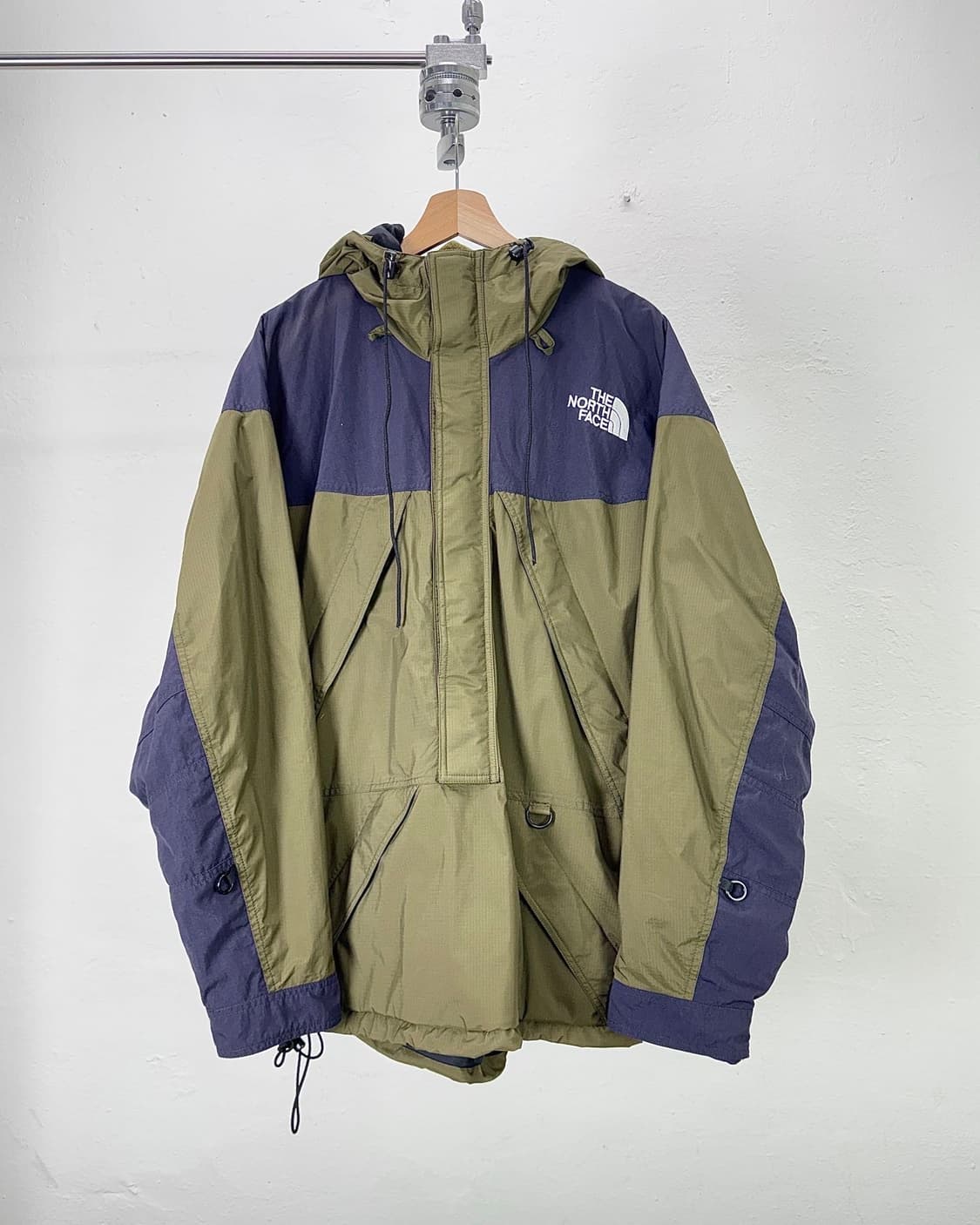 노스페이스 90s RTG 퍼플 카키 하프 후디 윈드브레이커 자켓 상품이미지1