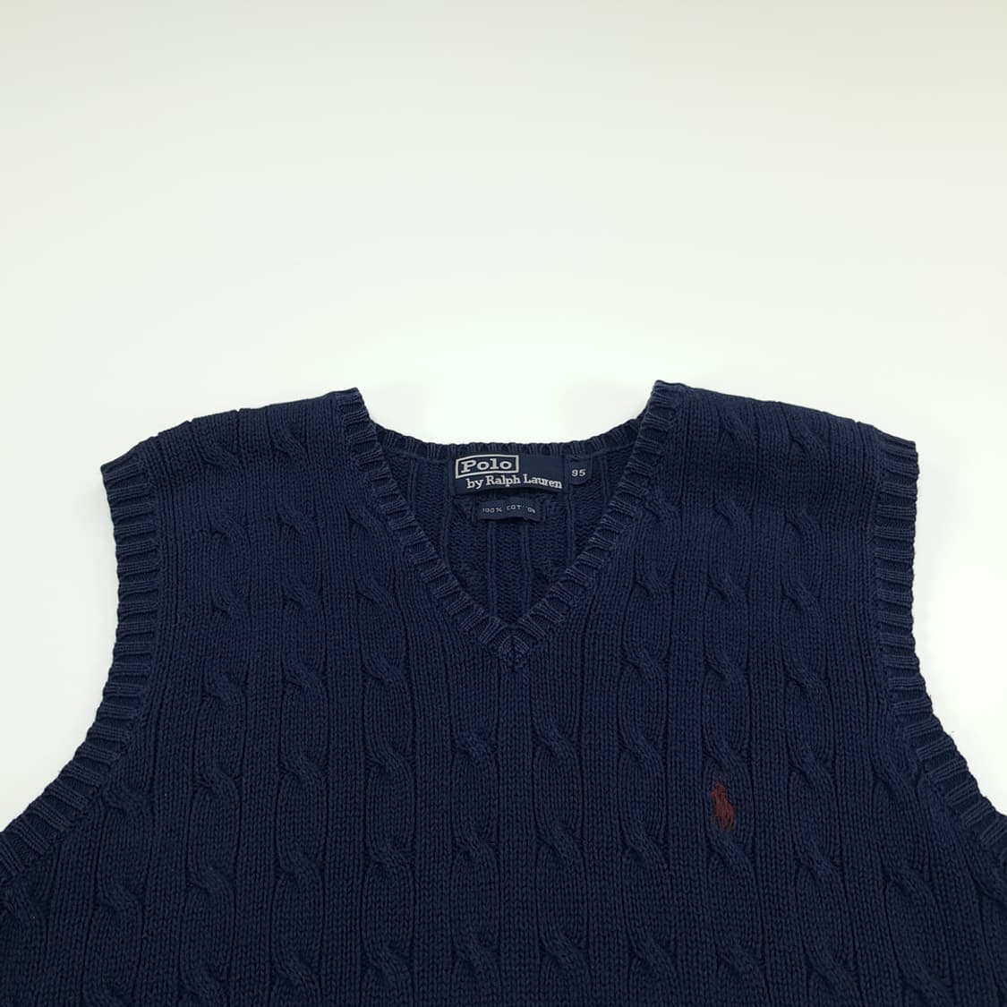 CN749 M 폴로 랄프로렌 네이비 케이블 니트 조끼 베스트 상품이미지2