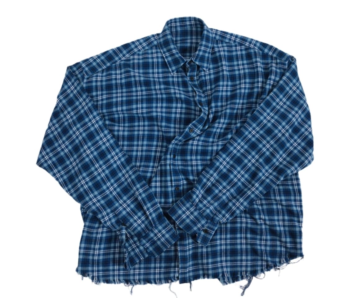 [2]논노드 플렉시블 스트링 체크 셔츠 클래식 블루 상품이미지1