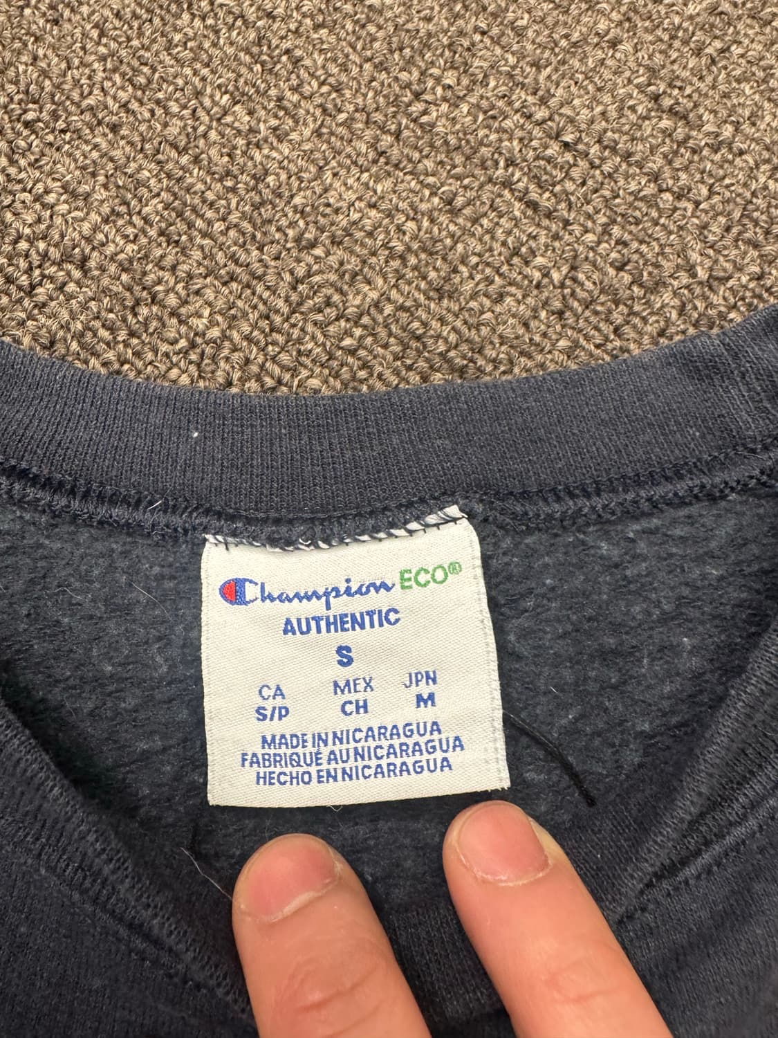 S)챔피온 빈티지 자수 프린팅 네이비 스웻셔츠 상품이미지3