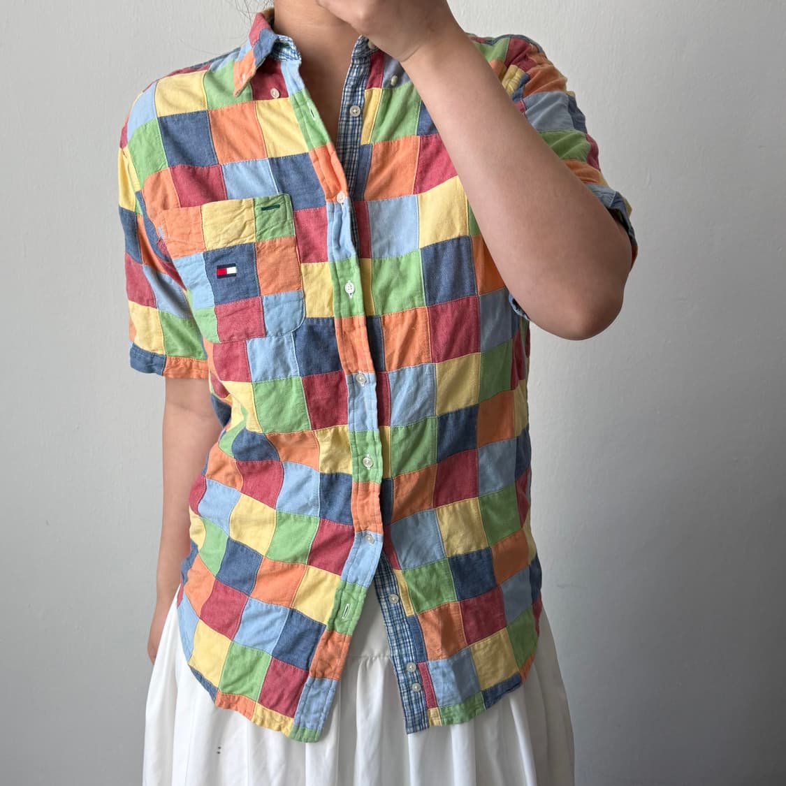 [L] 타미힐피거 패치워크 반팔 셔츠 상품이미지2