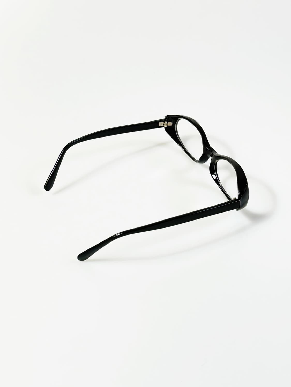 블랙 세미 캣아이 뿔테 프레임 빈티지 안경 상품이미지4
