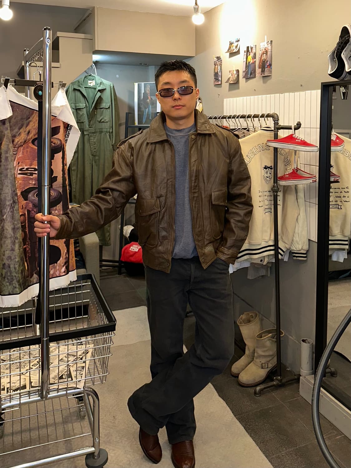 90’s Japanese shell-leather A-2 jacket 상품이미지1