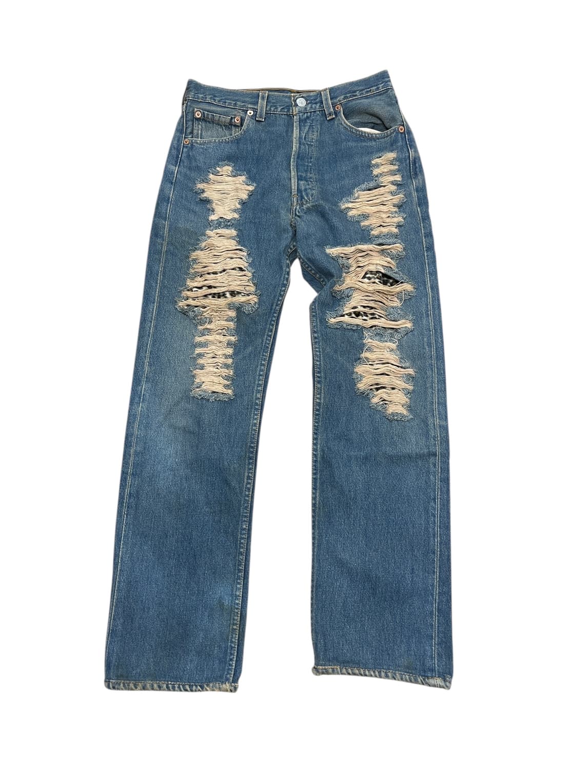 90s 리바이스 501 레오파드 커스텀 데님 상품이미지2