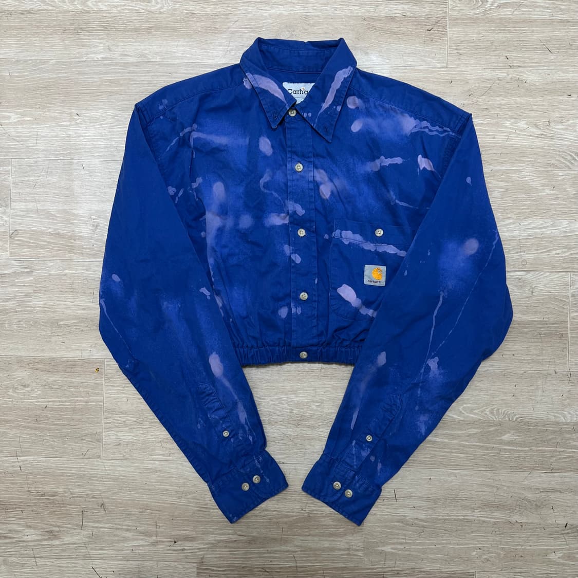 칼하트 커스텀 다잉 블리츠 워싱 풀오버 크롭 초어자켓 [블루] L/100 상품이미지1