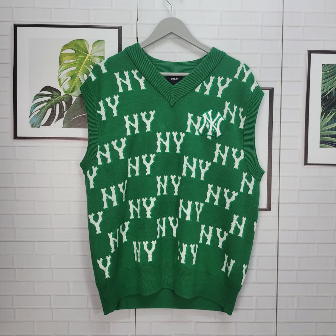 MLB 엠엘비 클래식 모노그램 전판패턴 베스트 조끼 남여공용 M사이즈 상품이미지1