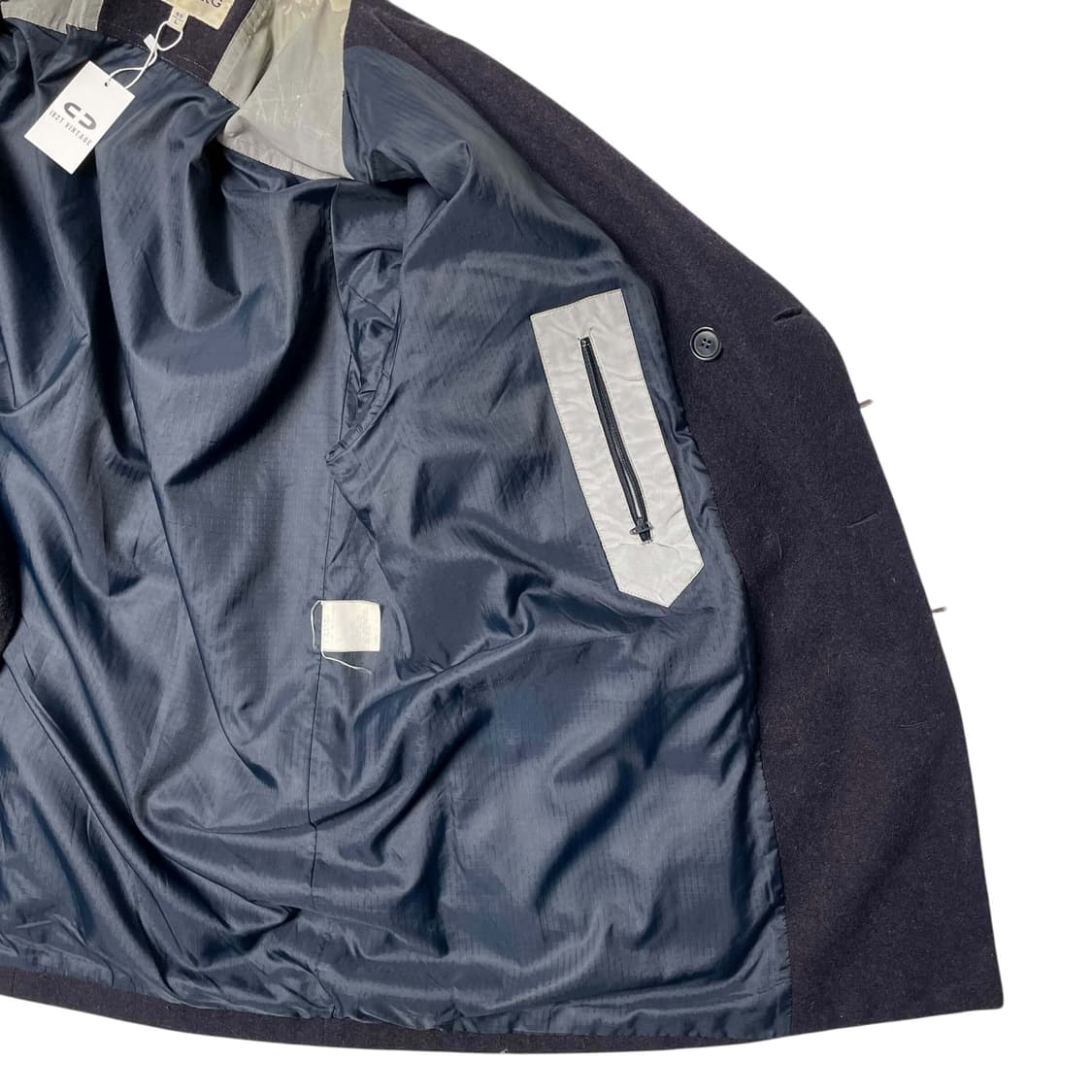 90's iceberg 대각지퍼 버튼 포인트 해군 코트 (italy) 상품이미지8