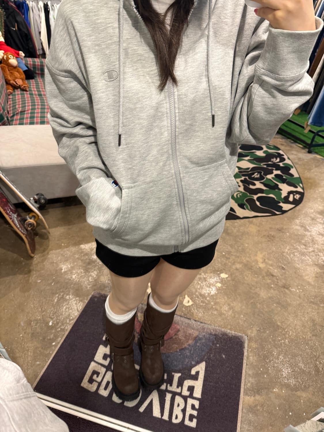 Champion 후드집업 그레이 상품이미지5