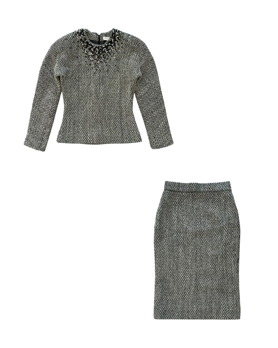 크리스찬 디올 by 지안프랑코 페레 90s 비즈 니트 탑 & 스커트 셋업 상품이미지4