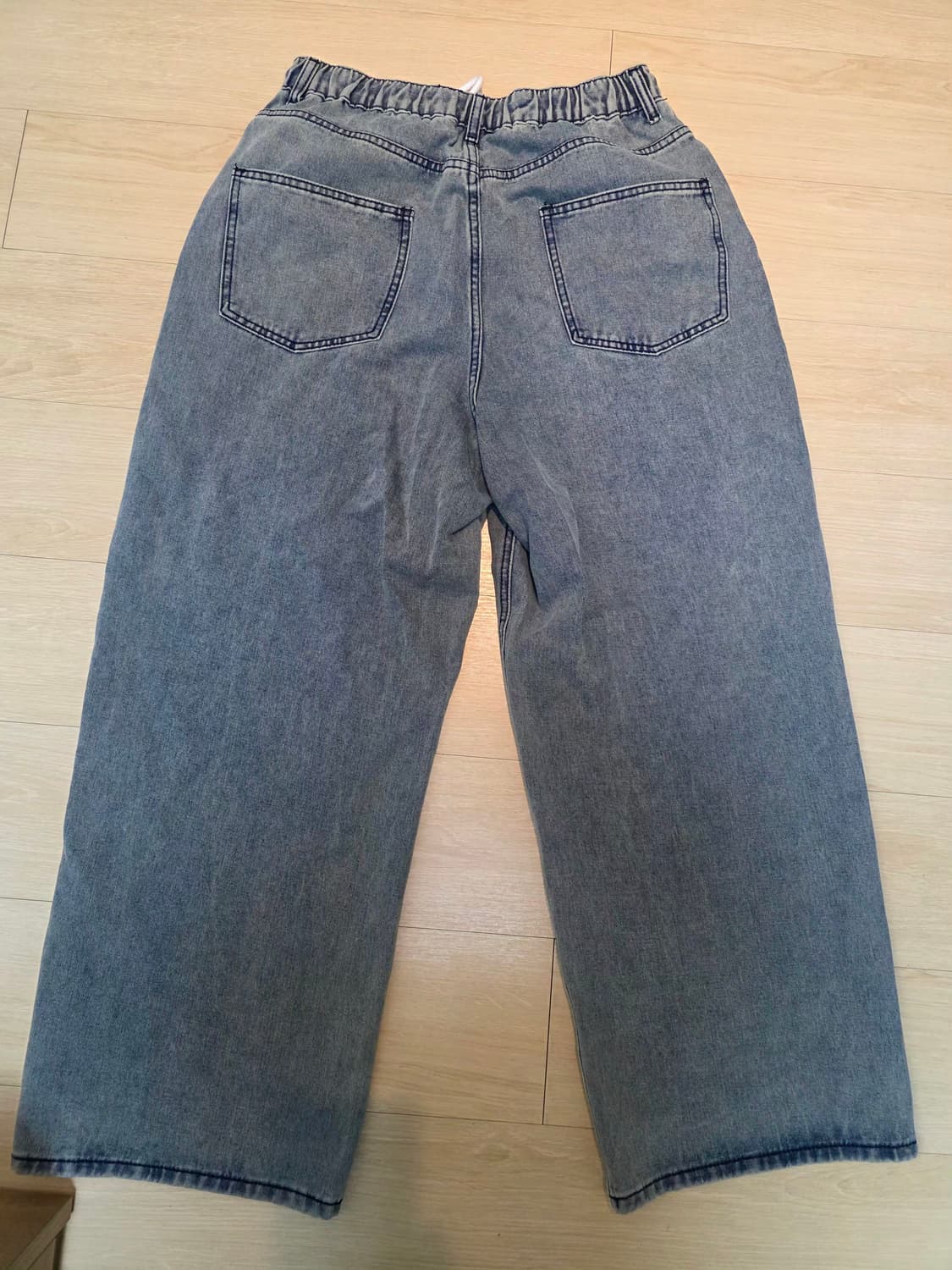 연청 데님 와이드 팬츠 (밴딩) 상품이미지4