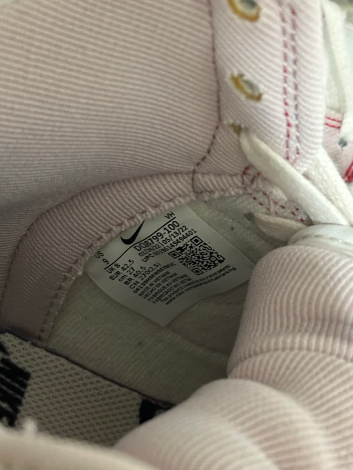 (260-265) 나이키 데님 핑크 하이탑 스니커즈 운동화 상품이미지6