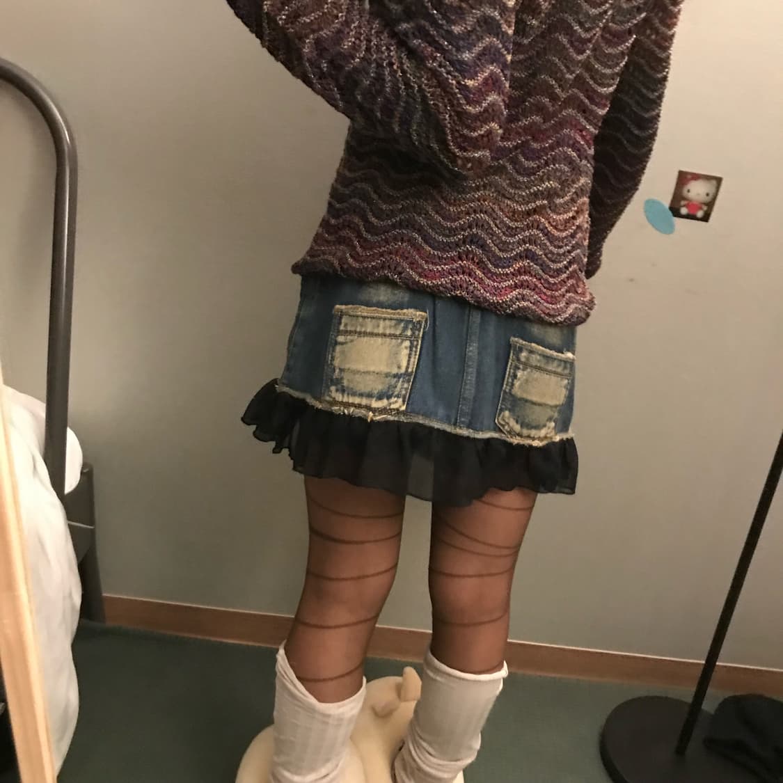 Vintage 고스펑크 로리 고딕 워싱 초미니스커트 상품이미지1