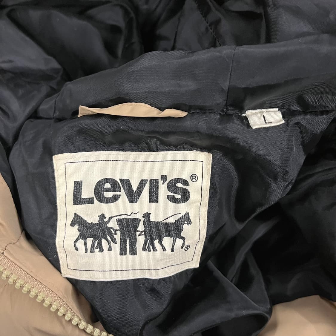[정품/L] 리바이스 후드 패딩 자켓 베이지 b18 상품이미지5