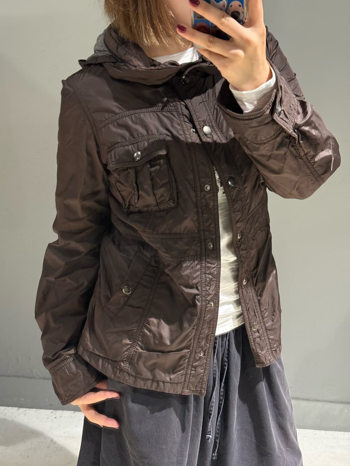 high-neck pocket detail nylon hood jk 상품이미지4