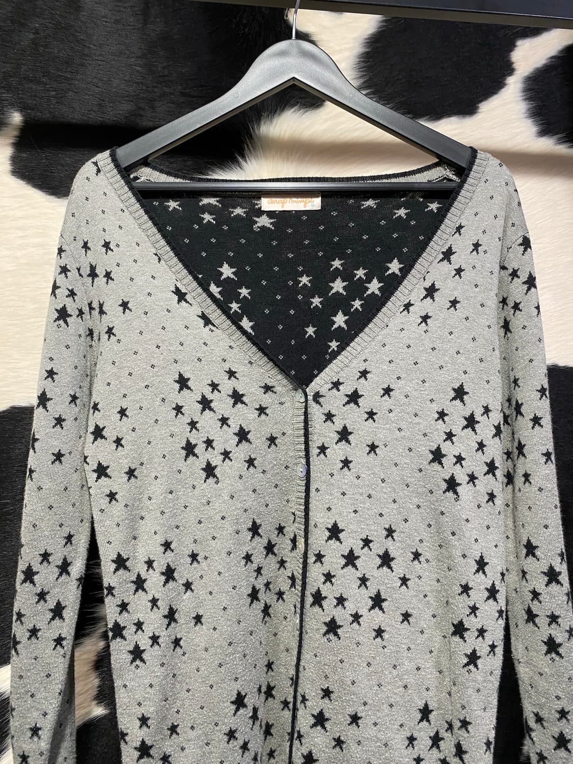 Japanese vtg 딥브이넥 별 가디건 상품이미지3
