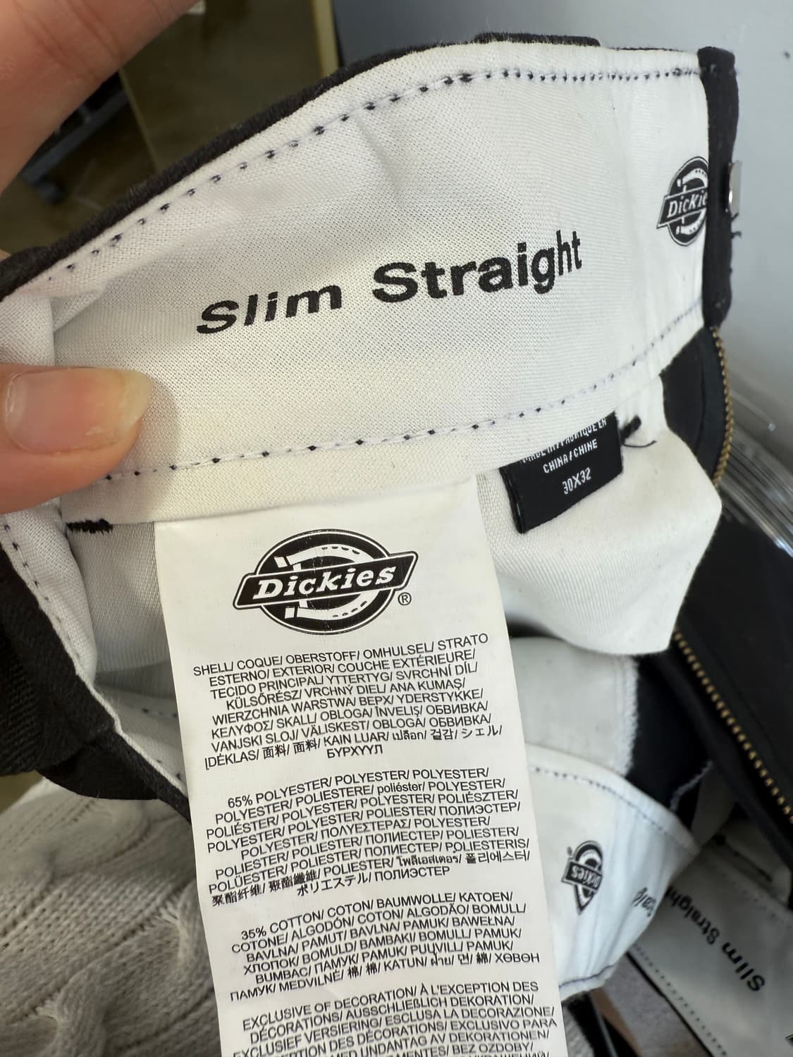 Dickies 슬림 스트레이트 블랙 팬츠 30x32 상품이미지8