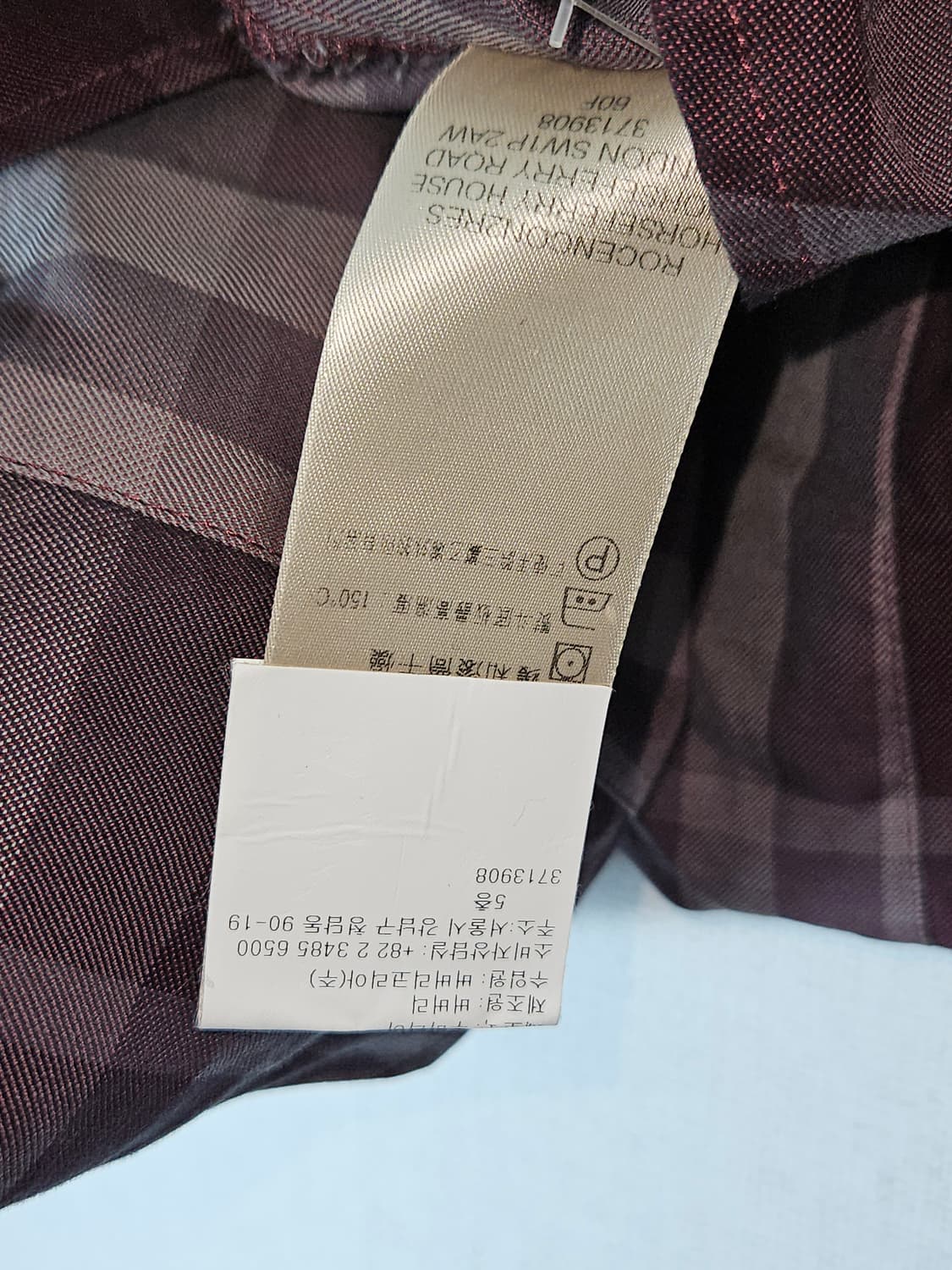 버버리 브릿 정품 와인 체크셔츠 여성 L (백화점 라벨) 거의 새상품 상품이미지5