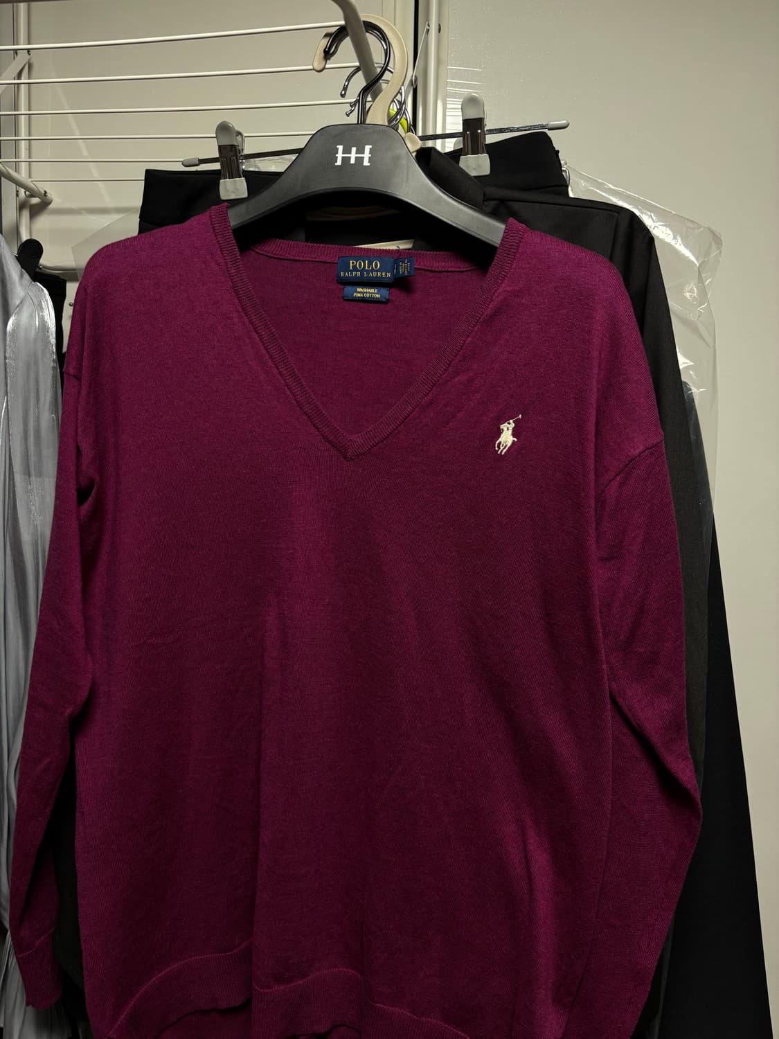 폴로 랄프로렌 워셔블 피마코튼 브이넥 니트 S 상품이미지1
