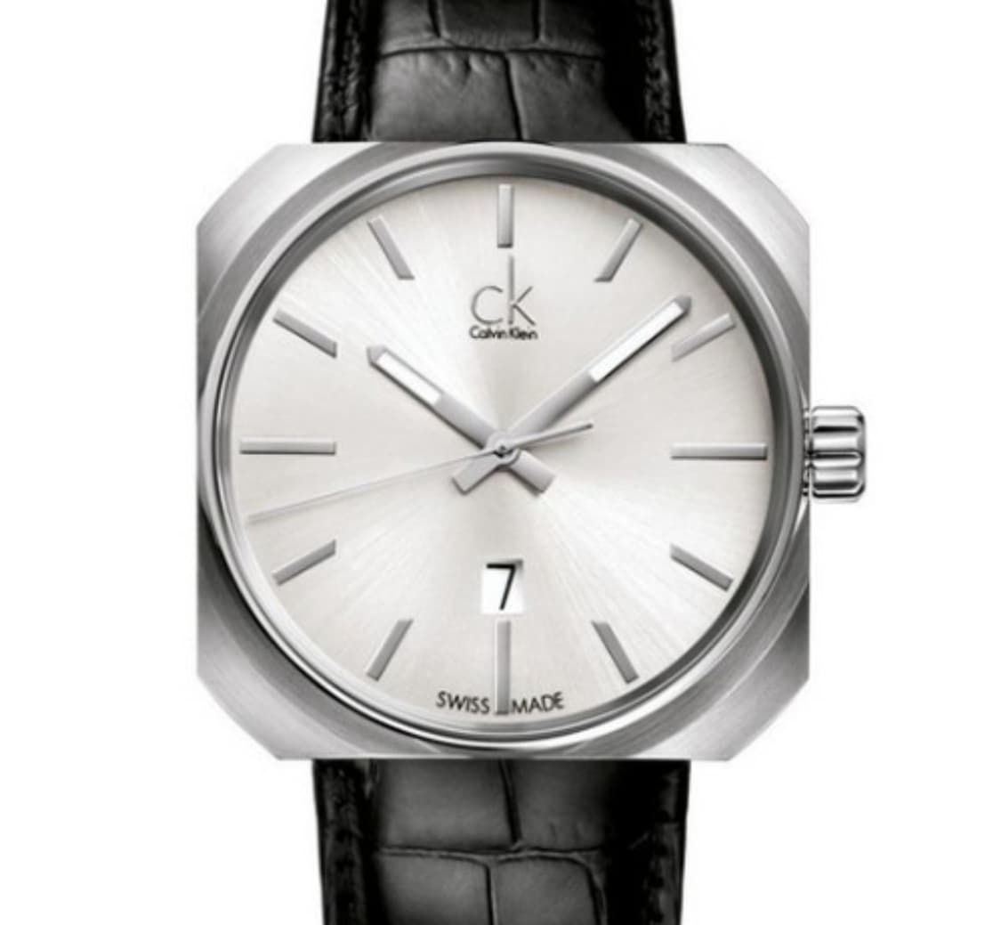 # 캘빈클라인 솔리드 스위스쿼츠 옥타곤 남성명품 가죽시계 급처 상품이미지1