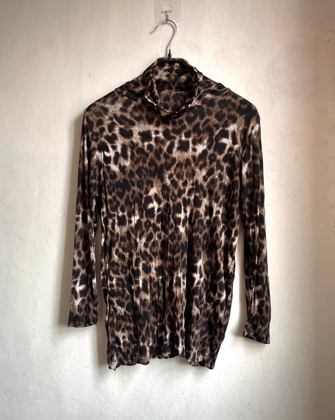 Japanese Vintage Leopard High-Neck Top 상품이미지5
