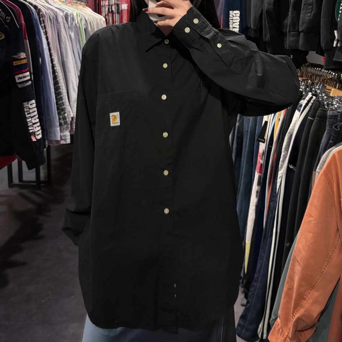 [IM] Carhartt 칼하트 긴팔 셔츠 블랙 상품이미지2