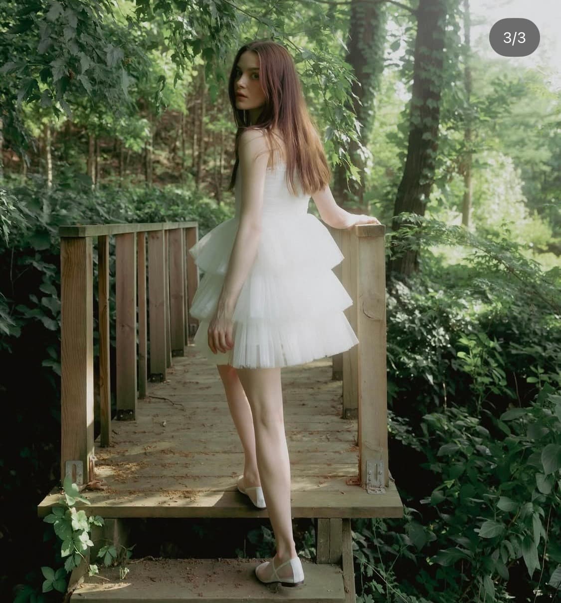 (새상품) 더티스 더블 쉬폰 드레스 화이트 셀프웨딩 웨딩촬영 상품이미지4