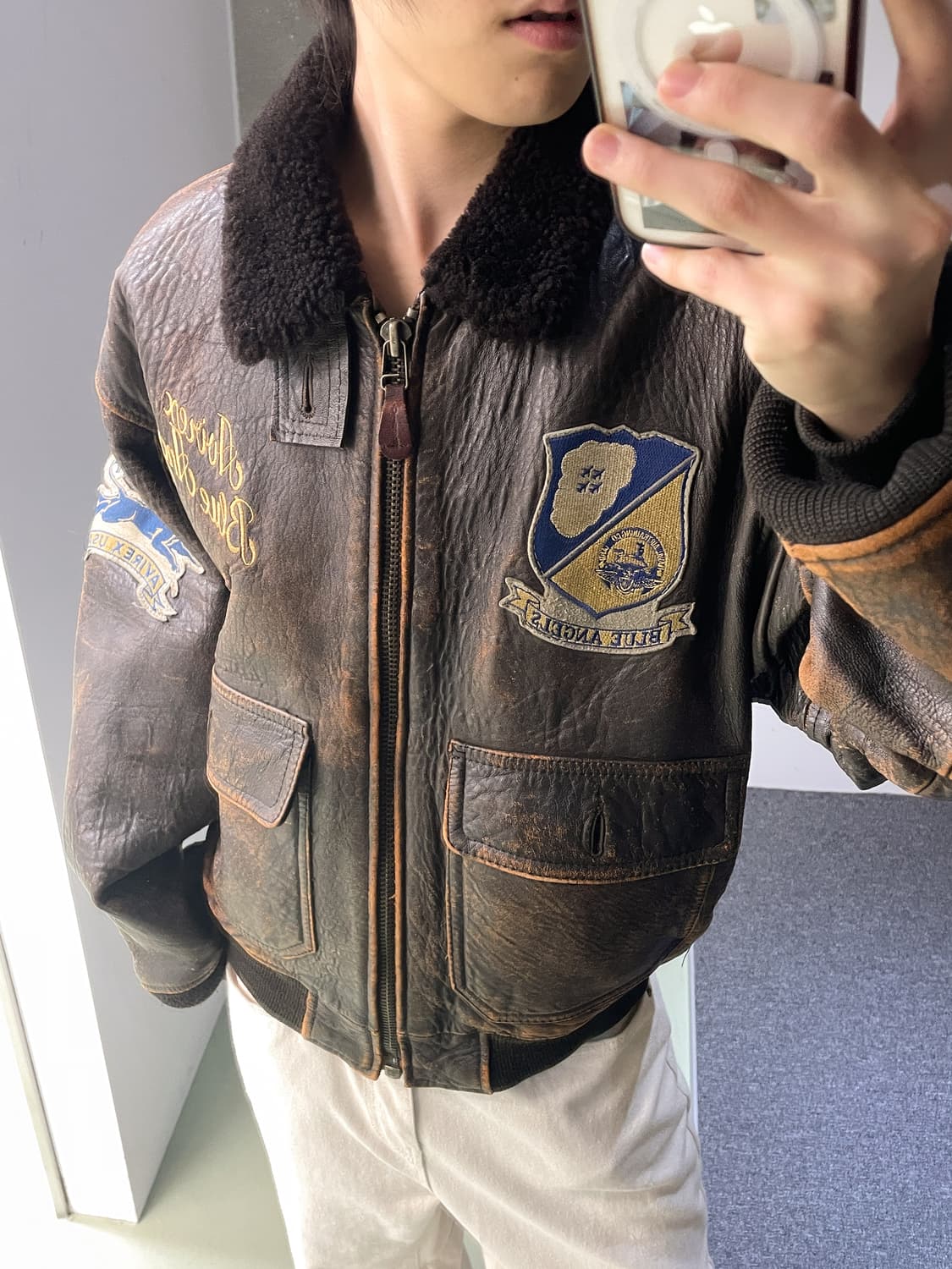 아비렉스 USAF 블루 엔젤 G-1 레더 자켓 상품이미지3