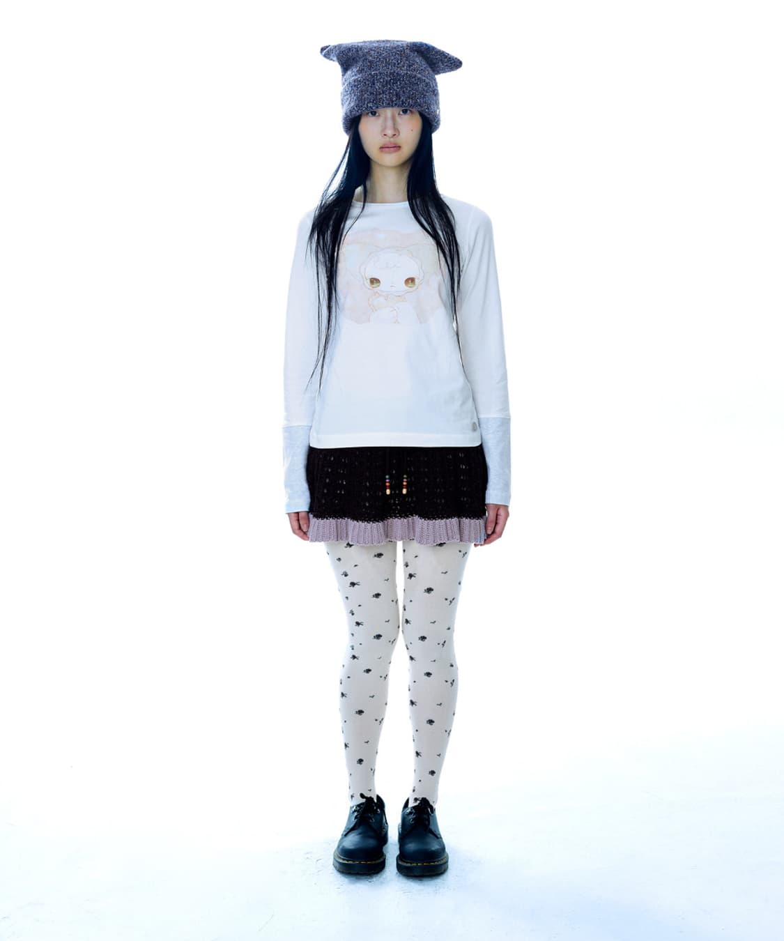 Coyseio 코이세이오 WIDE CAT BEANIE PURPLE 상품이미지2