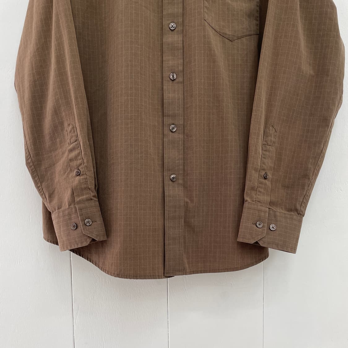 다커스 체크 셔츠 브라운 상품이미지3