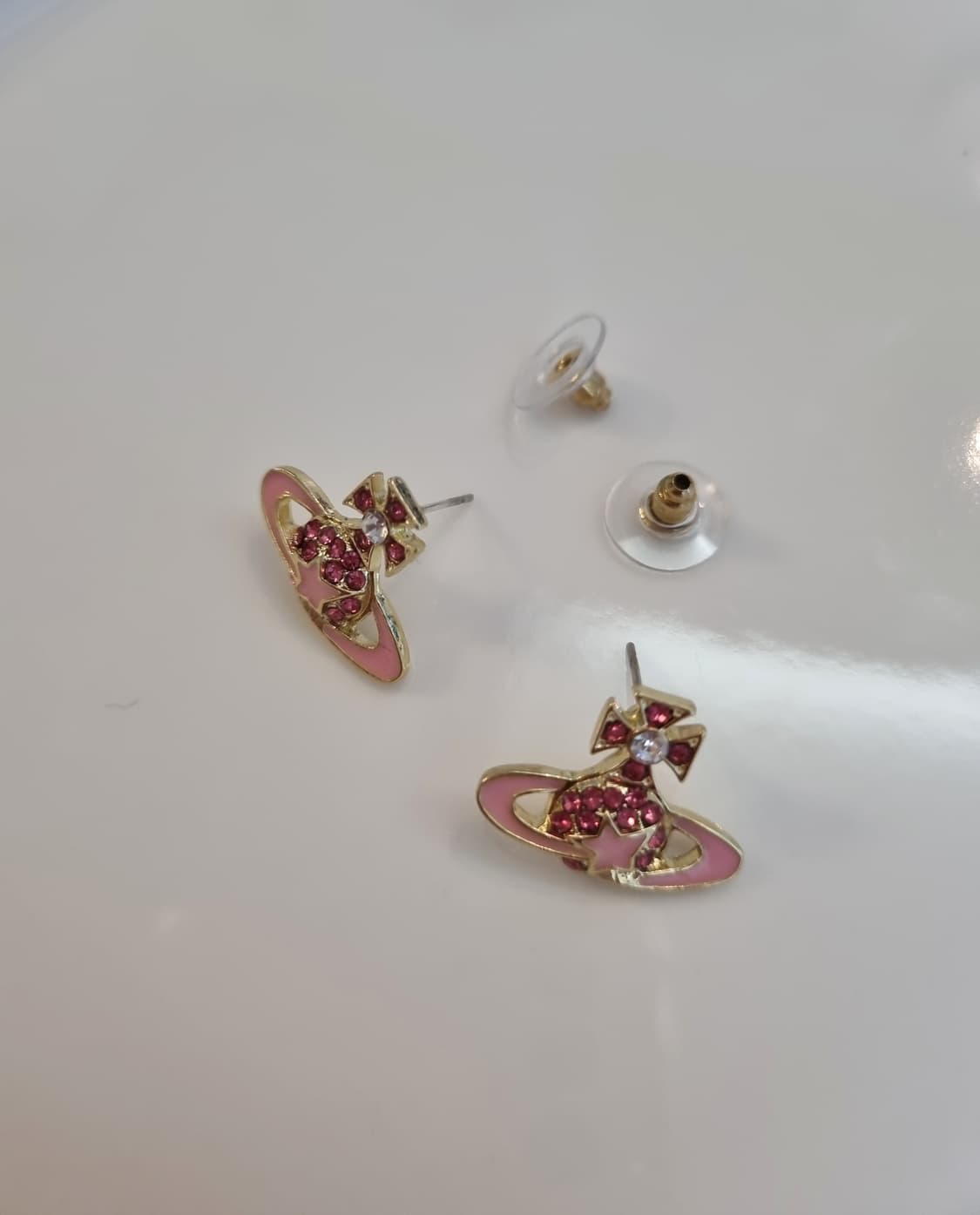 비비안웨스트우드 업사이클링 핑크스타 귀걸이 상품이미지3