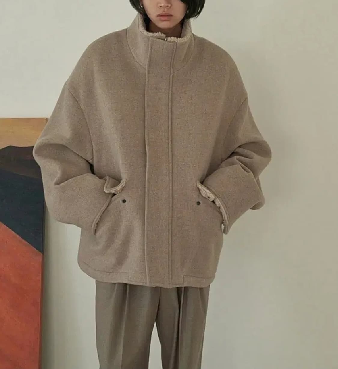 르아브 오버사이즈 벌룬 울 하프코트 M _ 남성 상품이미지1