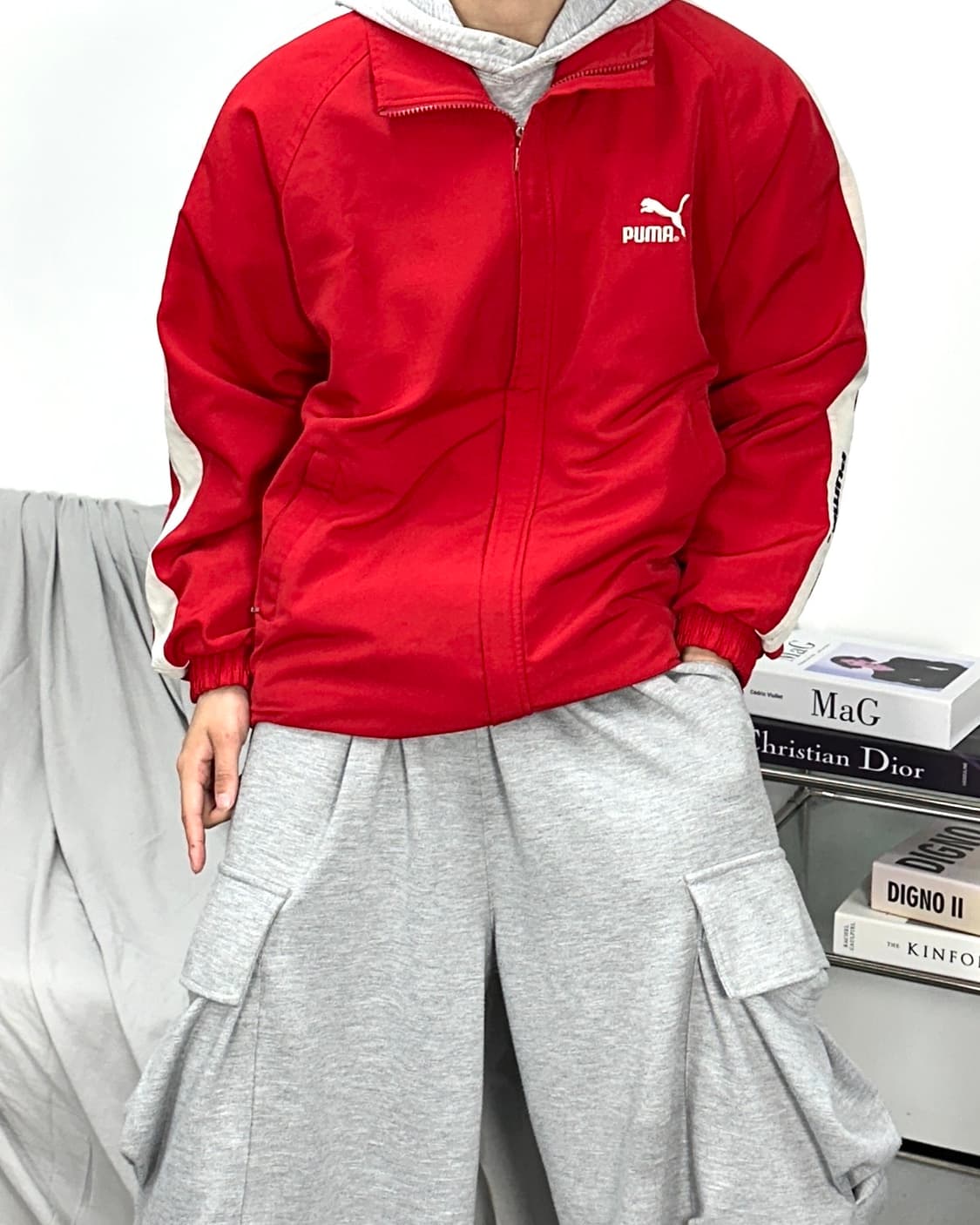 푸마 레드 사이드 라인 점퍼 상품이미지2