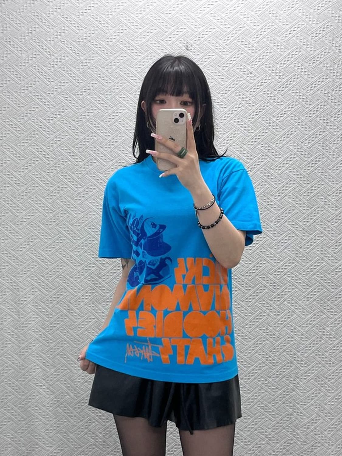 스투시 올드스쿨 레트로 스트릿 Y2K 키치 레터링 반팔티 M C12231 상품이미지1