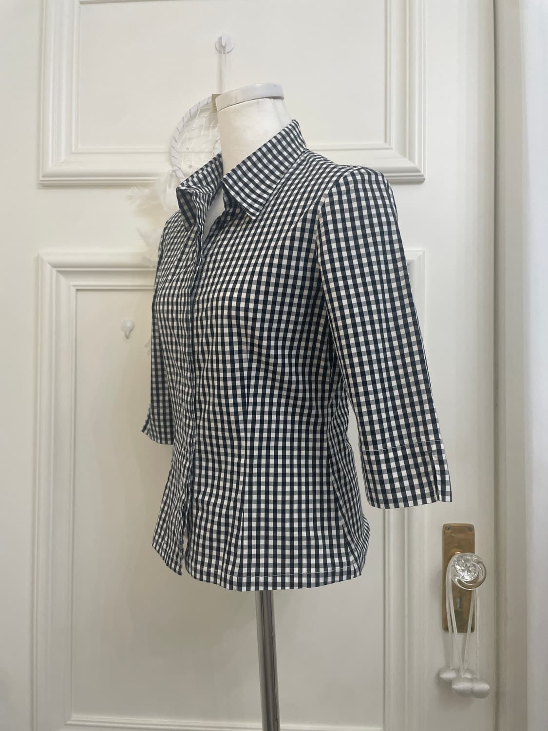 black gingham check basic shirt(size-M) 상품이미지2