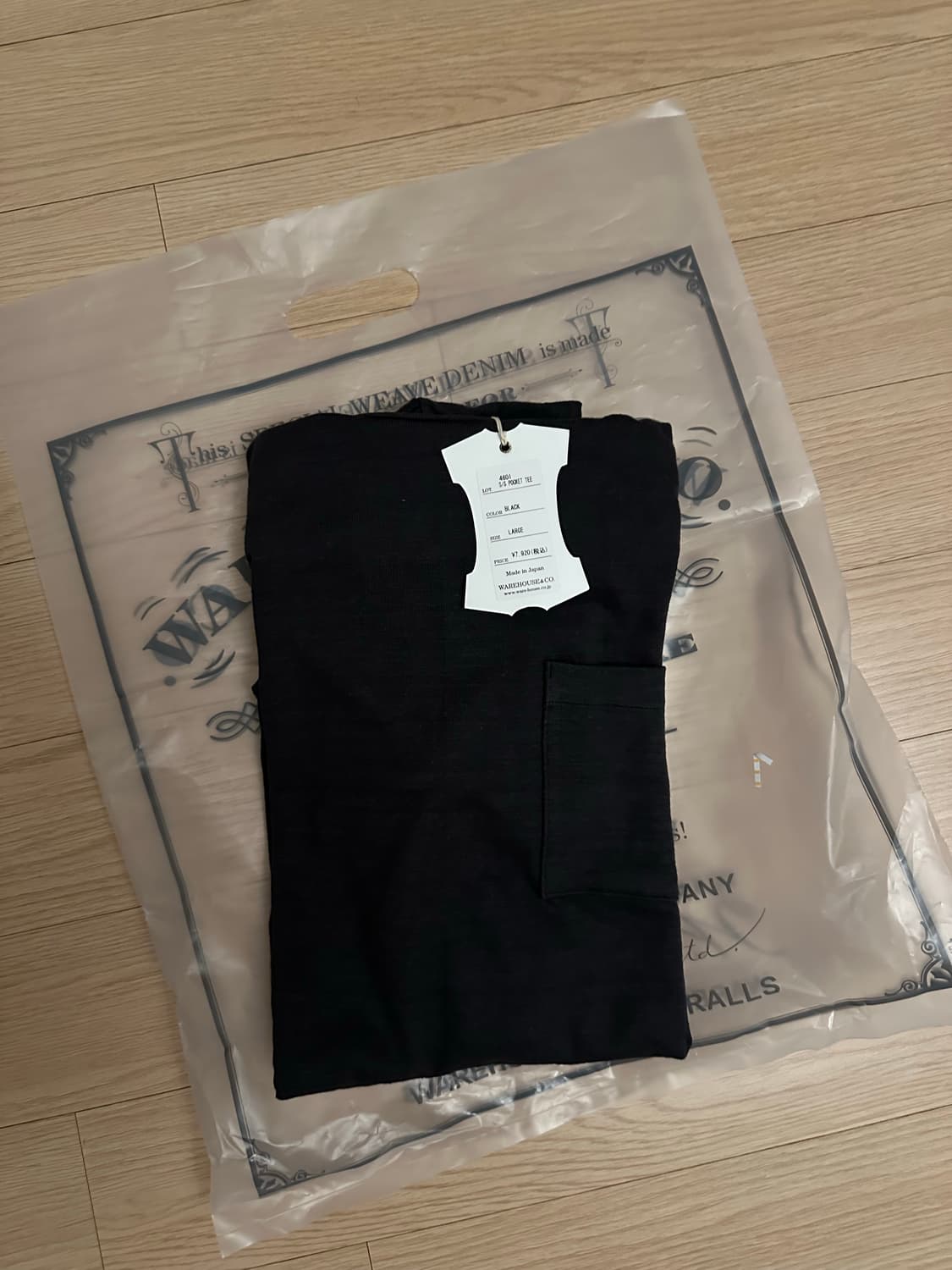 [L] 웨어하우스 4601 포켓 티셔츠 블랙 상품이미지2