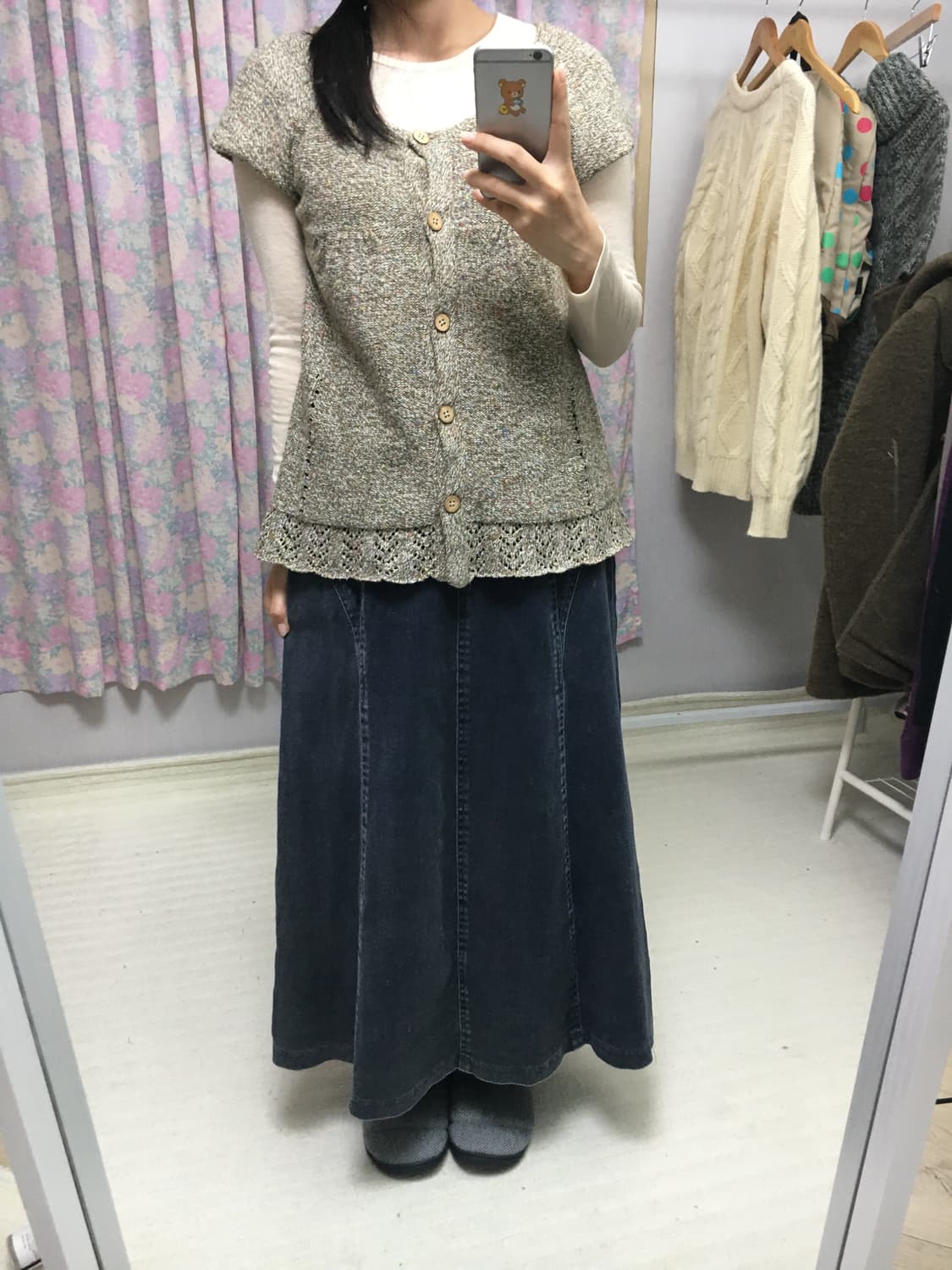 다크그레이 데님 스커트 상품이미지2