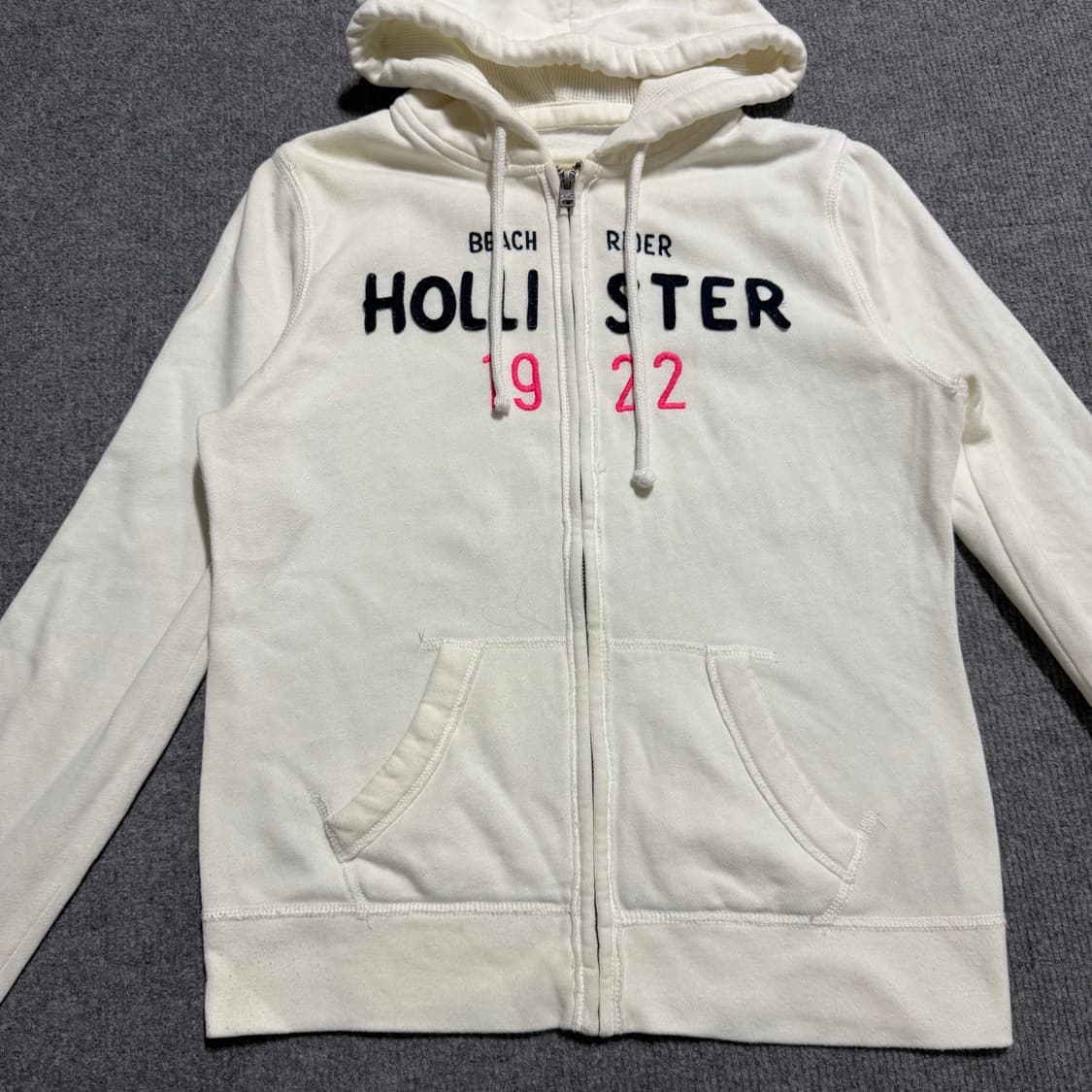 대장템 슬림핏 아베크롬비 화이트 후드집업 상품이미지2