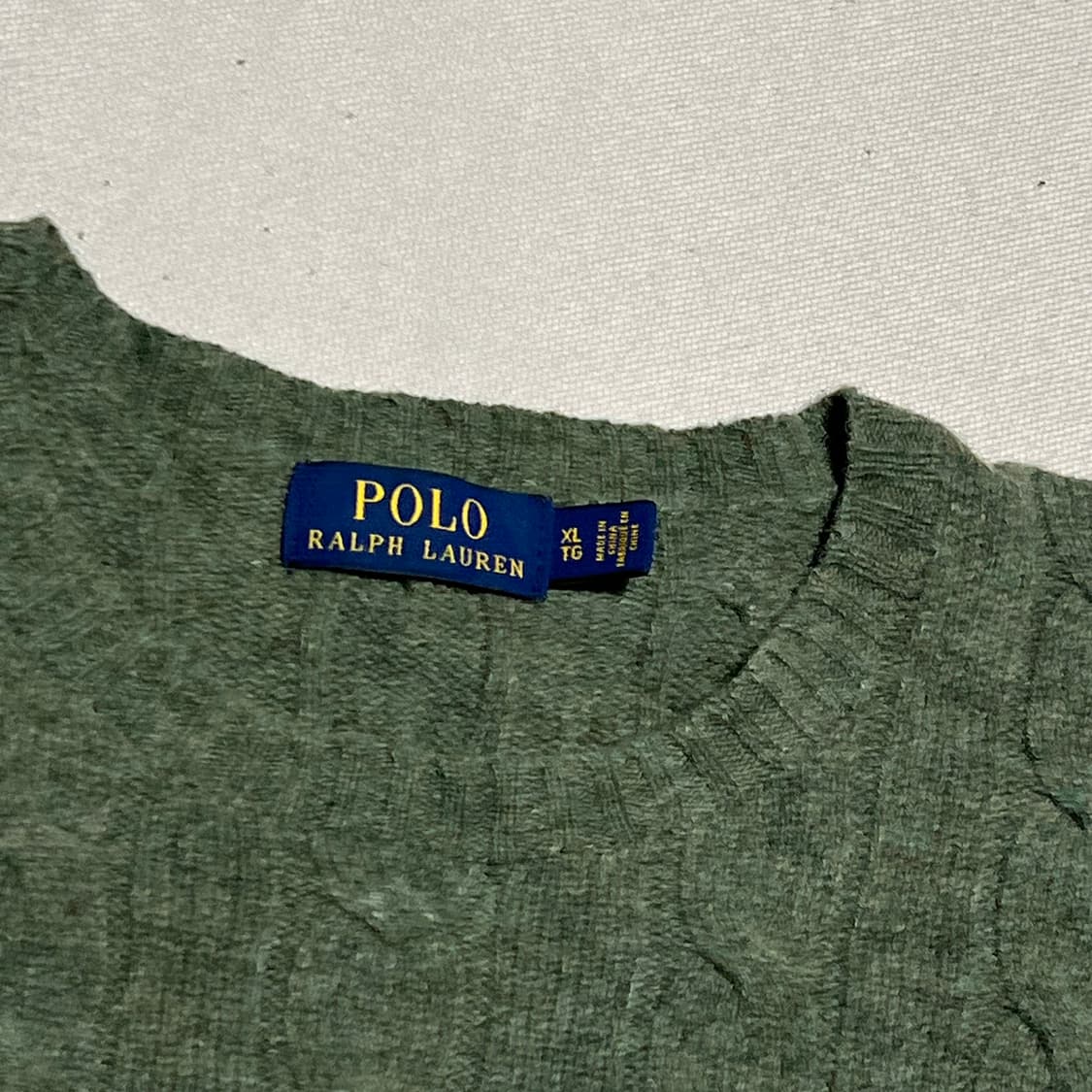 XL 폴로랄프로렌 메리노 울 그린 케이블 니트 상품이미지4