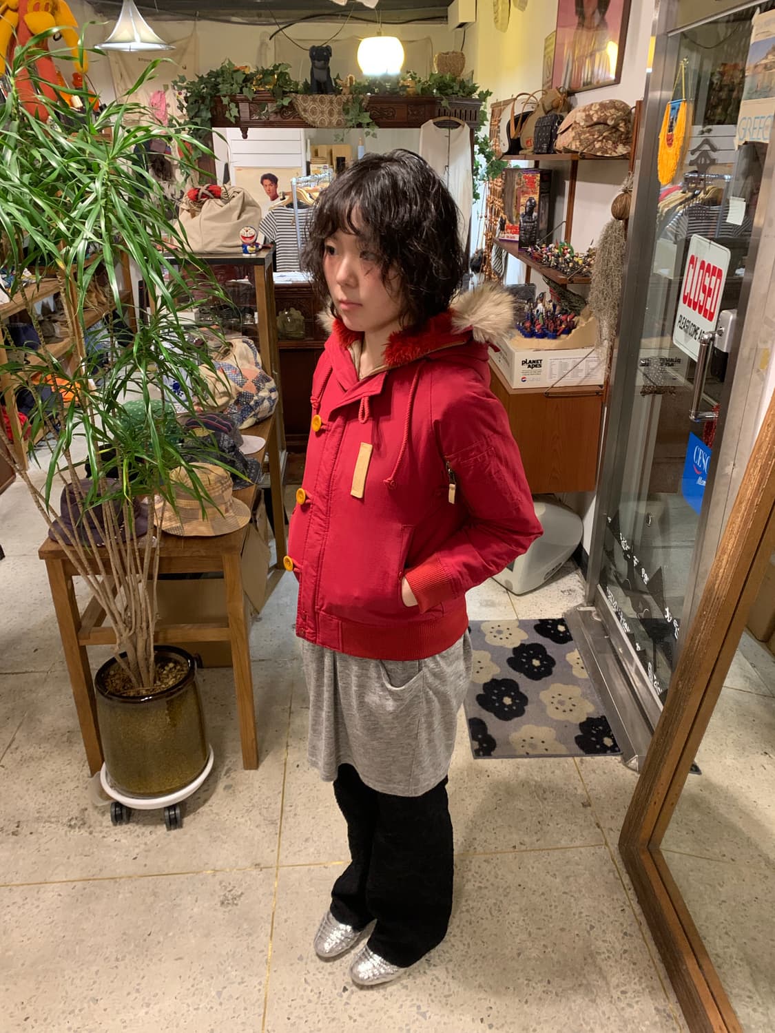 빔즈보이 N2b 레드 지퍼 퍼 후드 자켓 상품이미지3