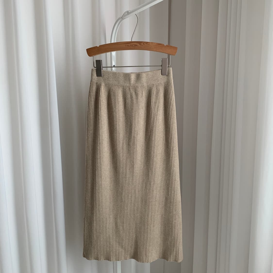 H라인 밴딩 니트 롱스커트 상품이미지2