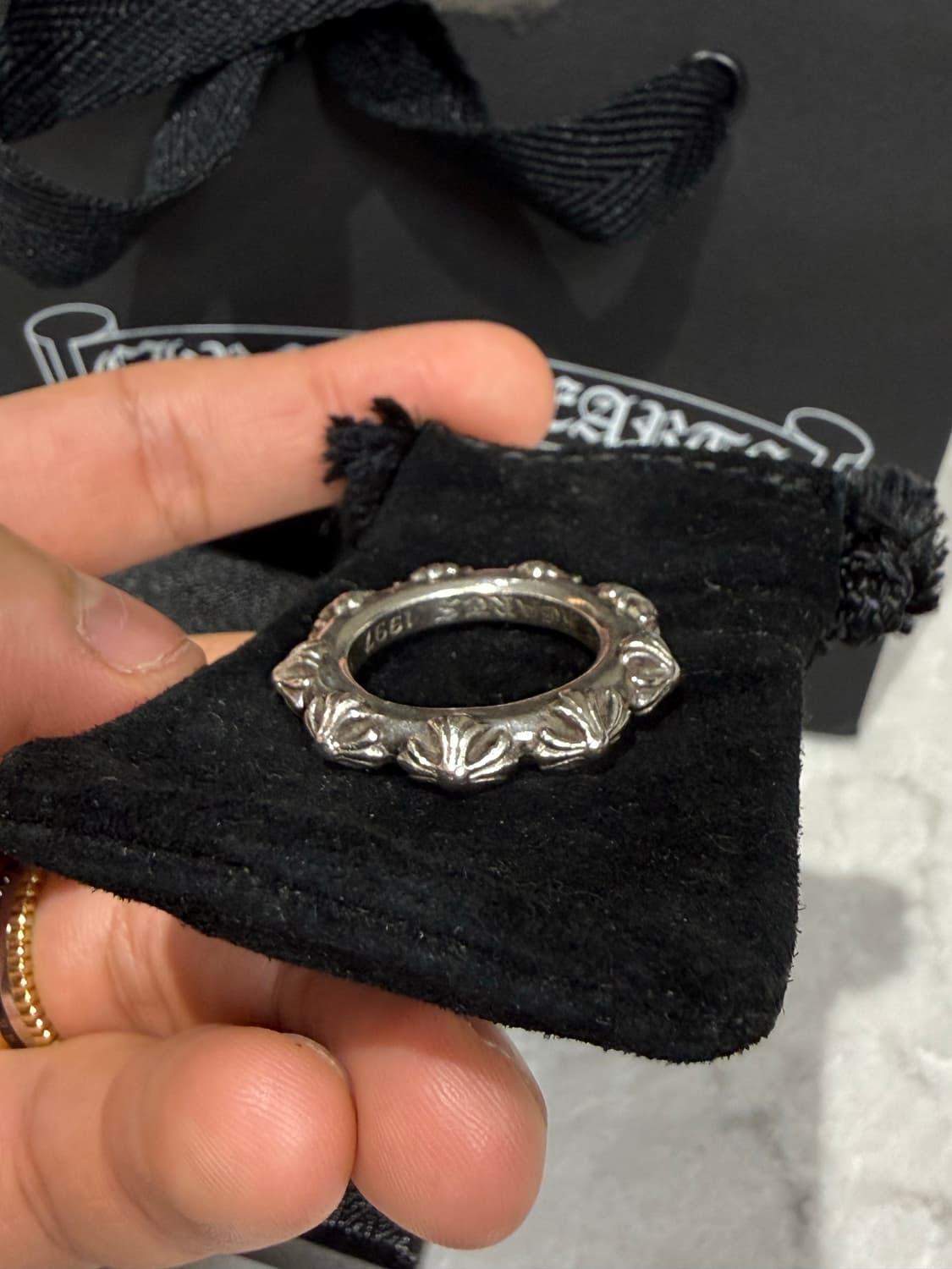 [US10] 크롬하츠 크로스 밴드 실버 링 상품이미지2