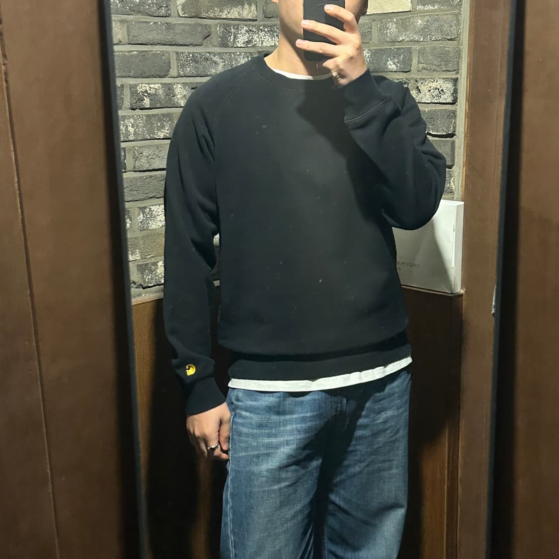 L) 칼하트 블랙 체이스 맨투맨 티셔츠 상품이미지8