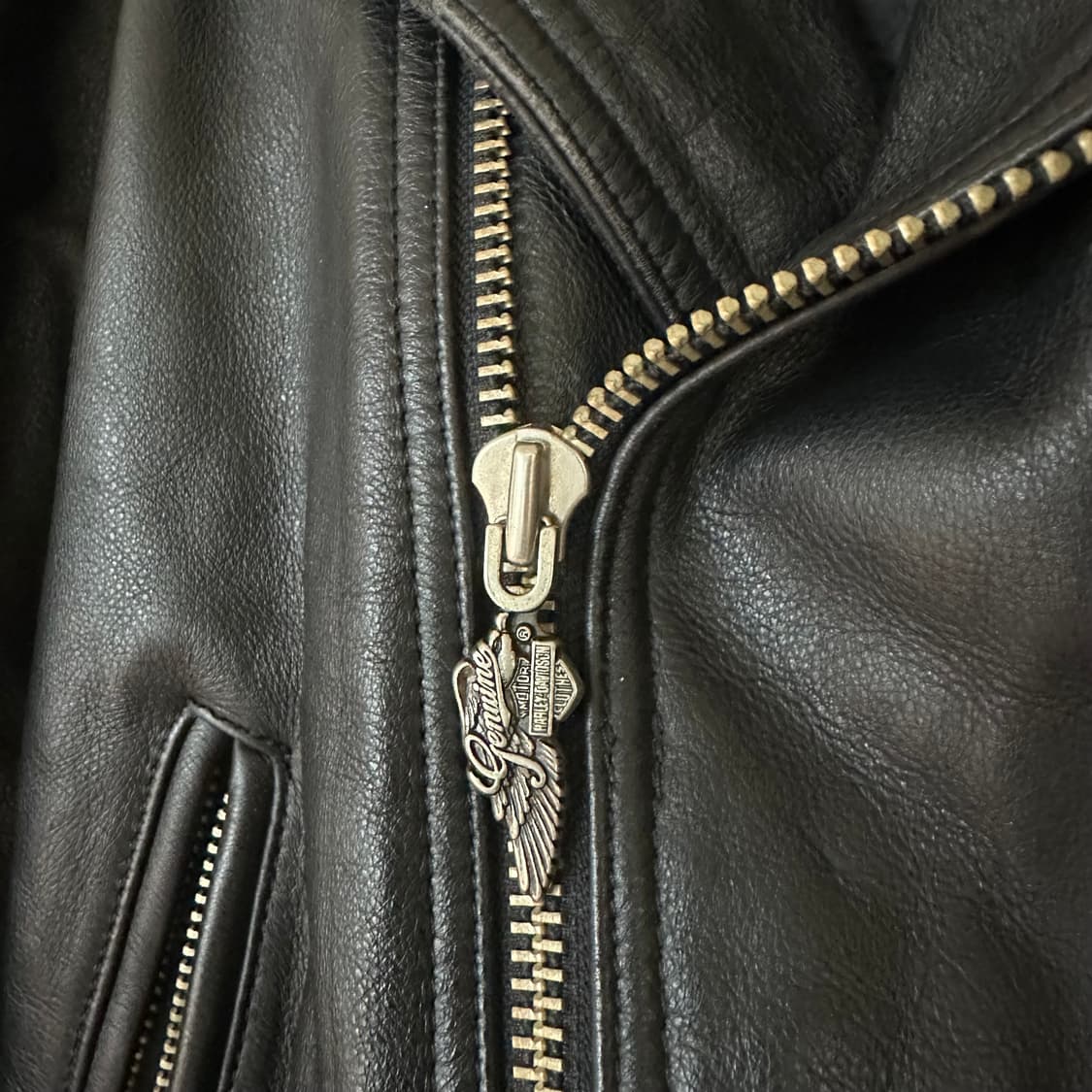 38 할리데이비슨 가죽 라이더자켓 블랙 상품이미지4