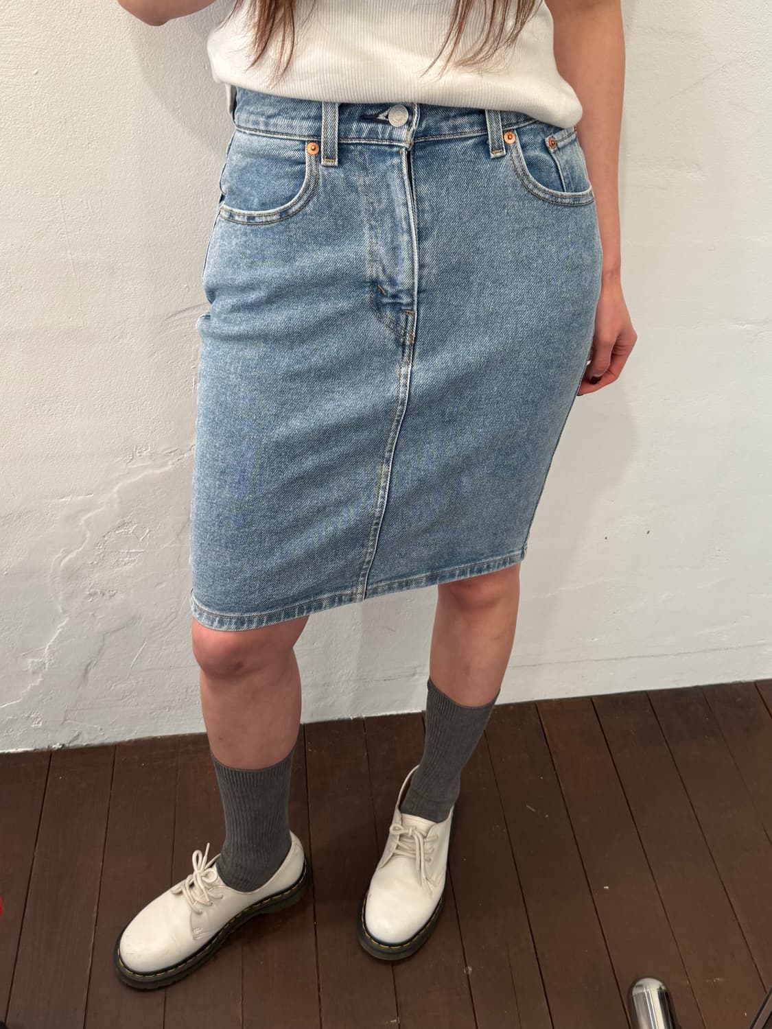 리바이스 데님 미디 스커트 상품이미지3